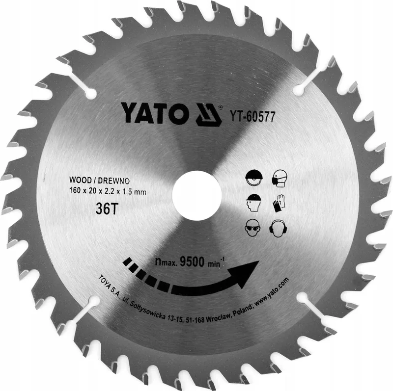 Cirkelzaagblad Ø160 mm - 36 T - binnendiameter 20 mm von Yato – Produktbild