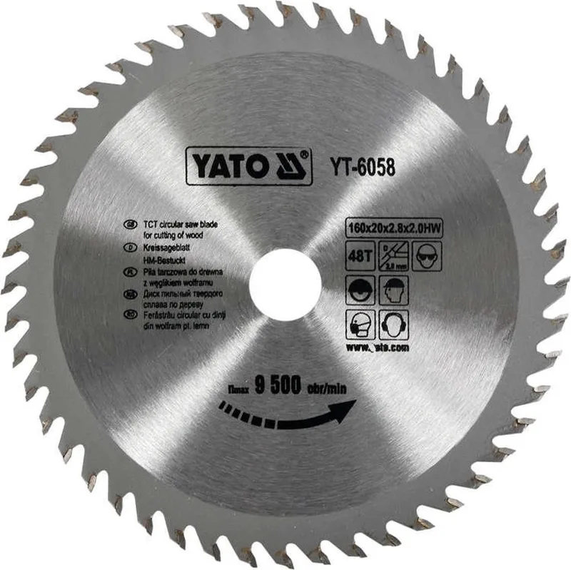 Cirkelzaagblad Ø160 mm - 48 T - binnendiameter 20 mm by Yato – product image