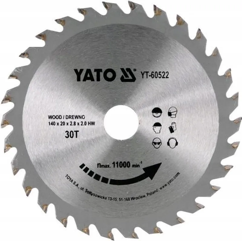 Cirkelzaagblad Ø190 mm - 30 T - binnendiameter 16 mm by Yato – product image