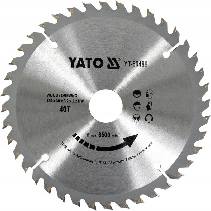 Cirkelzaagblad Ø190 mm - 40T - Binnendiameter 30 mm by Yato – product image