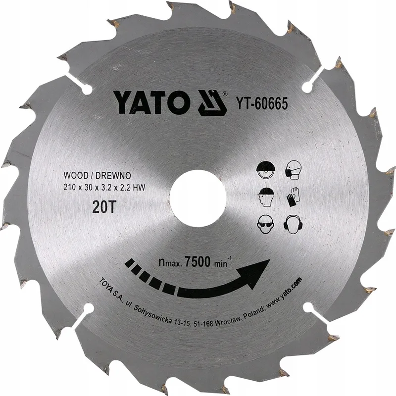 Cirkelzaagblad Ø210 mm - 20T - binnendiameter 30 mm by Yato – product image