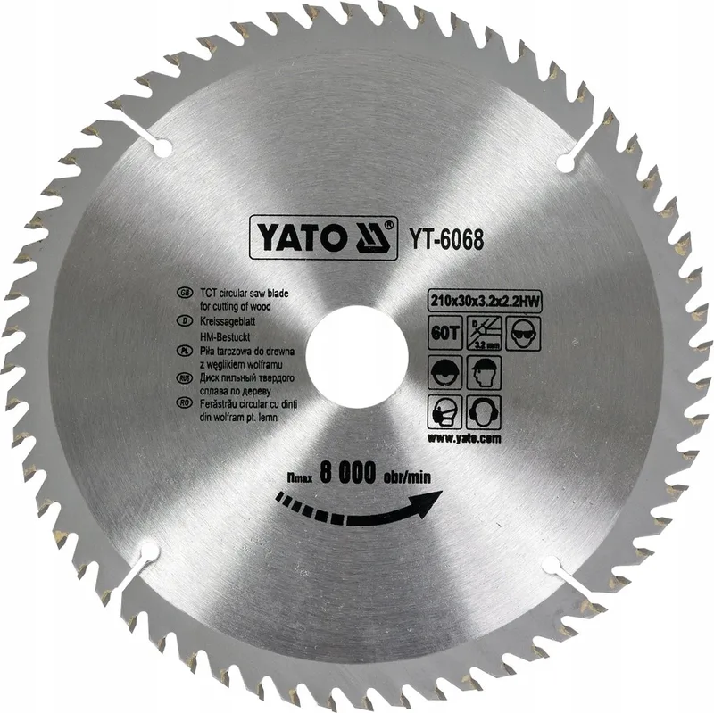 Cirkelzaagblad Ø210 mm - 60T - binnendiameter 30 mm van Yato – productafbeelding
