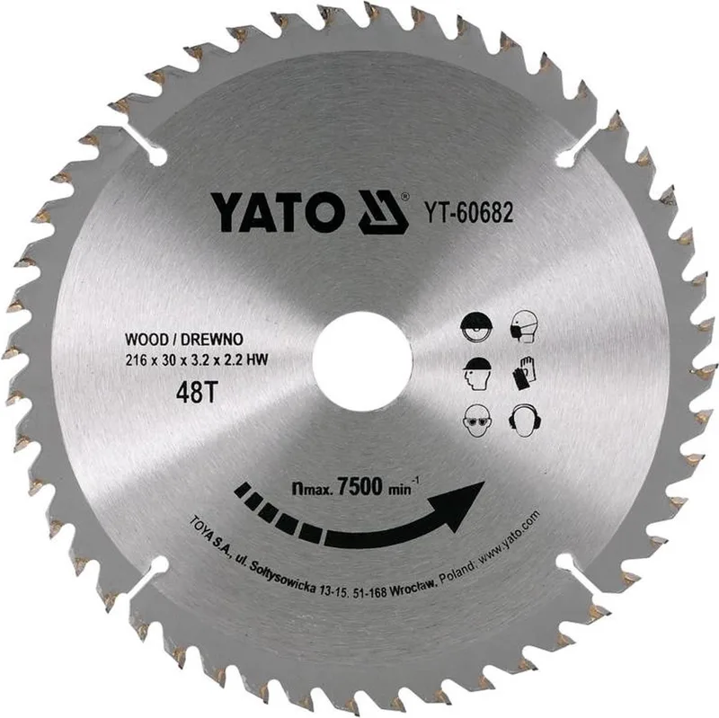 Cirkelzaagblad Ø216 mm - 48T - binnendiameter - 30 mm by Yato – product image