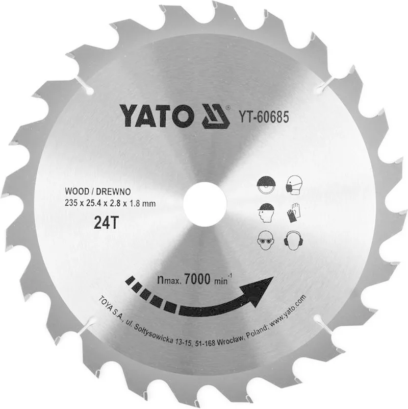 Cirkelzaagblad Ø235 mm - 24T - binnendiameter 25,4 mm by Yato – product image