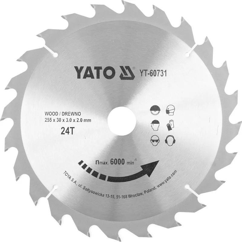 Cirkelzaagblad Ø255 mm - 24T - binnendiameter 30 mm by Yato – product image