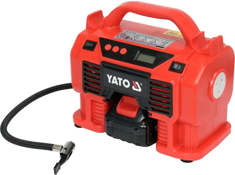 compacte compressor - 18V - 11 Bar - 21 L/ Min van Yato, Rood – productafbeelding