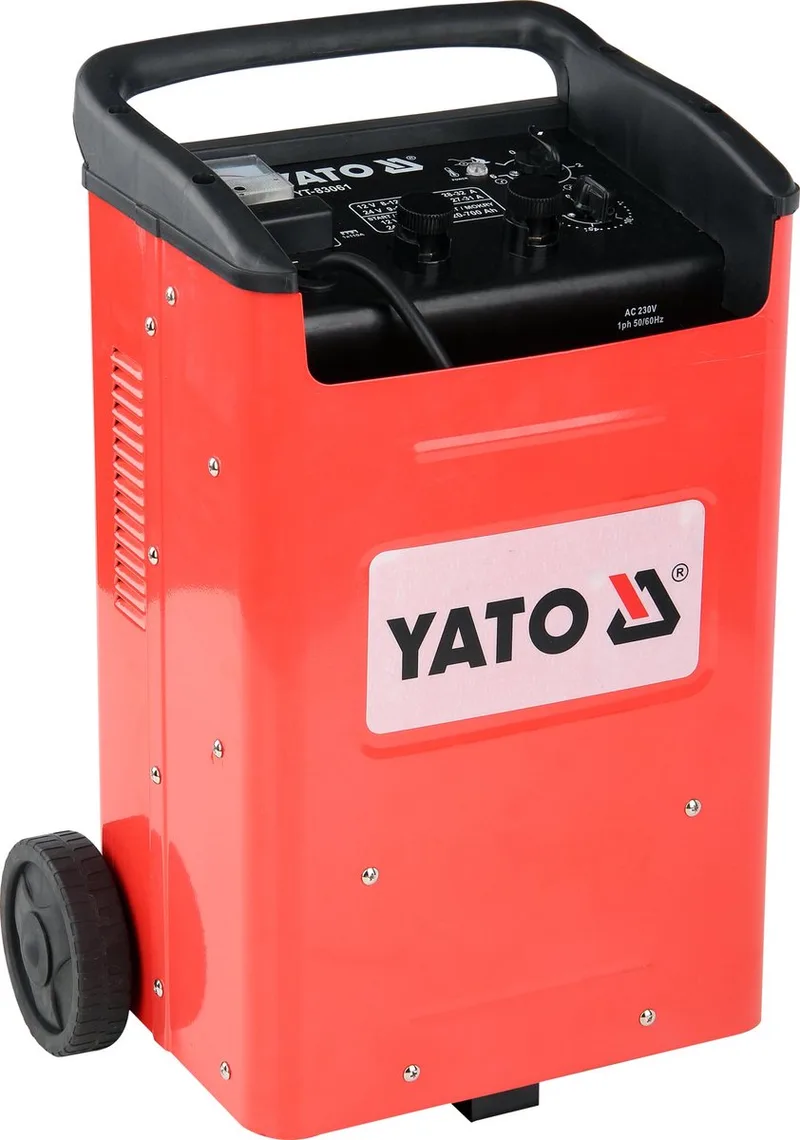 Compacte Professionele Acculader met Krachtige Starthulp (12V / 24V) – Max. 390A – Voor Accu's van 20 Ah tot 100 Ah von Yato, Rot – Produktbild