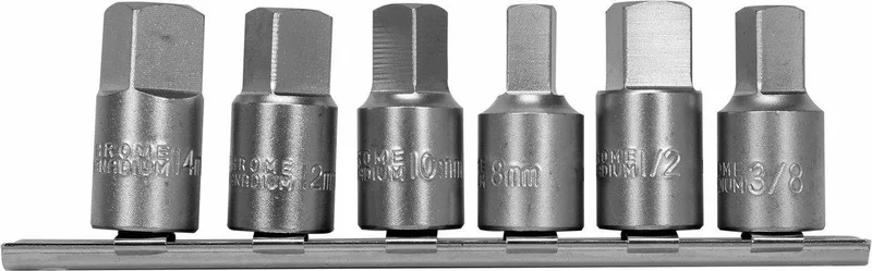 Complet Dopsleutels - 3/8" - CrV Staal - Set van 6 stuks by Yato, Metaalkleurig – product image