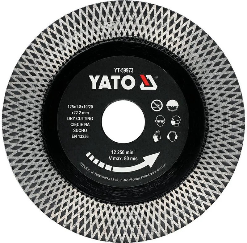 Diamantschijf - 125mm - Voor Gres en Keramiek - Droog Gebruik van Yato – productafbeelding