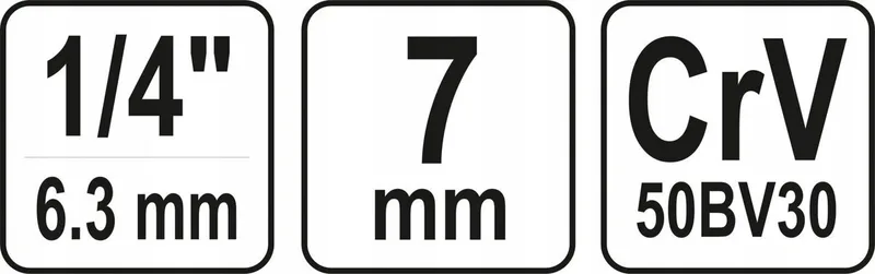 Dopsleutel 7M 1/4" zeskant cv kort de Yato – image du produit