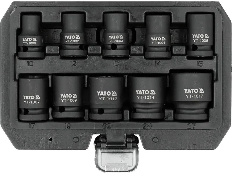 Dopsleutelset - 1/2 inch - 10-delig - Staal CrMo van Yato, Zwart – productafbeelding