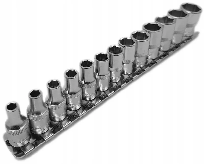 Dopsleutelset 1/4" 4-14mm 13 delig Chroom-Vanadiumstaal von Yato, Silber – Produktbild