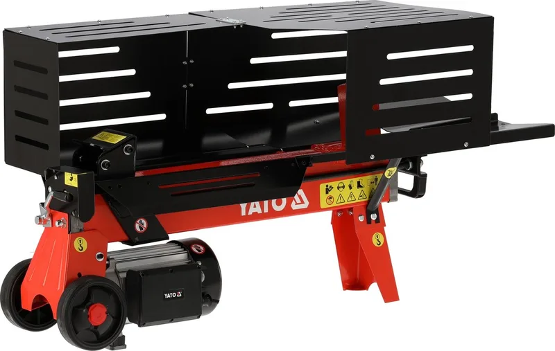 Elektrische Houtklover - Hydraulische Klover - 7 Ton - 2300W - Voor Boomstammen tot 52 cm - Met Stalen Veiligheidskooi & Wielen - Zwart/Staal van Yato – productafbeelding