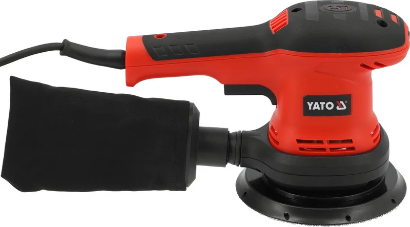 Excentrische Schuurmachine 150 mm - 400W - 5 mm Schuuruitslag - Toerentalregeling & Snelheidsstabilisatie - Inclusief Stofafzuiging - Palmschuurmachine voor Hout, Lak, Plamuur & Gips de Yato – image du produit