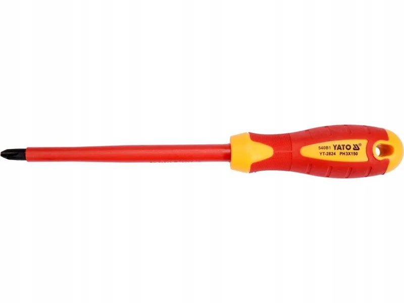 Geïsoleerde Schroevendraaier 1000V PH3x150mm de Yato, Rouge – image du produit