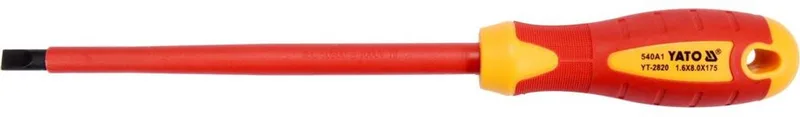 Geïsoleerde Schroevendraaier VDE 1000V Platte Punt 8x175mm by Yato, Red – product image