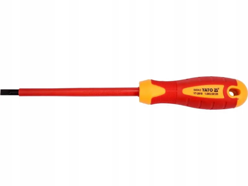 Geïsoleerde VDE Platkop Schroevendraaier 5,5x125 mm by Yato, Red – product image