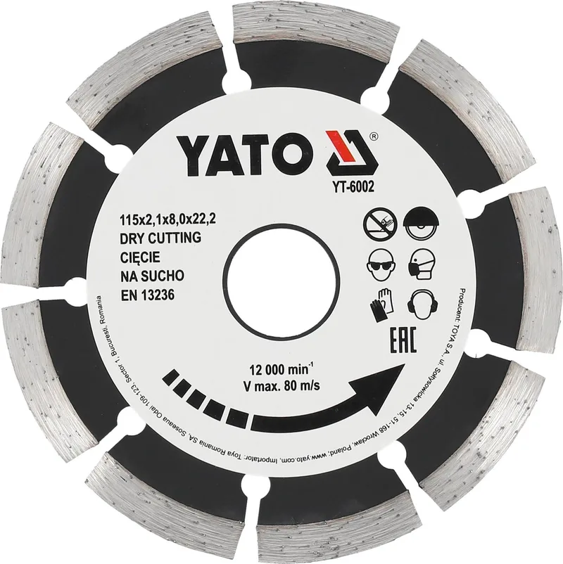 Gelaserde Diamantschijf - Ø 125 mm - Laser Welded - Droog Zagen - Gehard Beton, Graniet & Baksteen von Yato – Produktbild
