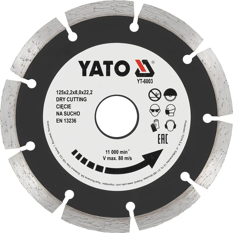 Gelaserde Diamantschijf - Ø 150 mm - Laser Welded - Droog Zagen - Gehard Beton, Graniet & Baksteen de Yato – image du produit