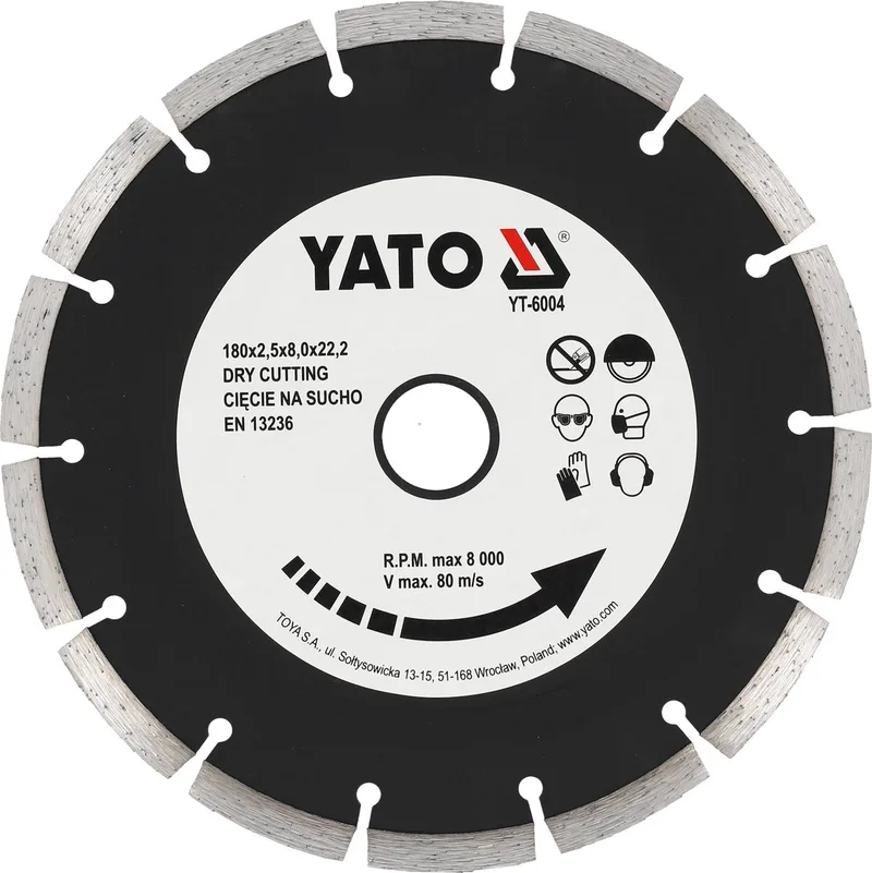 Gelaserde Diamantschijf - Ø 230 mm - Laser Welded - Droog Zagen - Gehard Beton, Graniet & Baksteen von Yato – Produktbild
