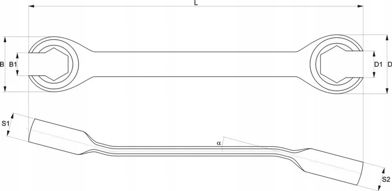 Half-Open Ring Steeksleutel 8x10mm CrV Staal van Yato – productafbeelding