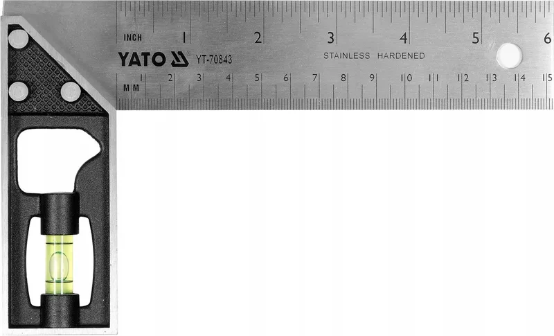 Hoekliniaal 150mm RVS met Waterpas by Yato, Silver – product image
