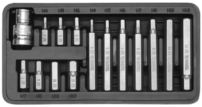 Imbus Bitset - HEX 15-delig - Staal S2 - 30mm/75mm by Yato, Grey – product image