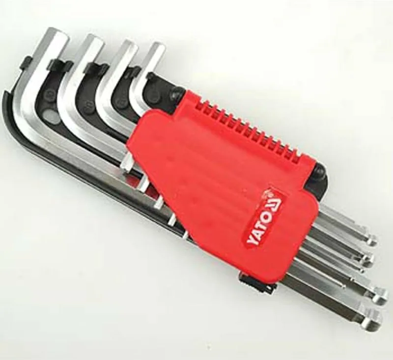 Inbussleutelset met kogelkop 2-10 mm 9-delig de Yato, Argent – image du produit
