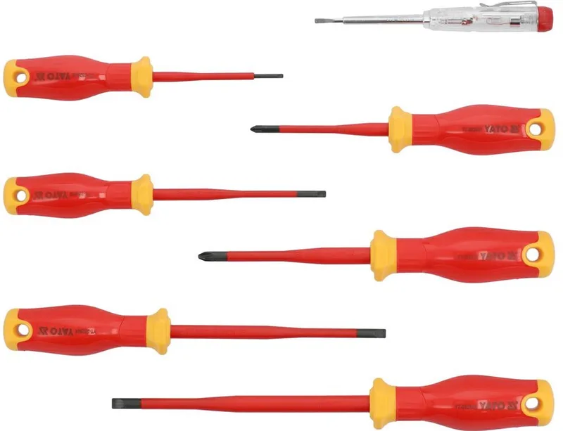Isolerende Schroevendraaierset Extra Slim - 1000V - 7 Delig by Yato, Red, Black – product image