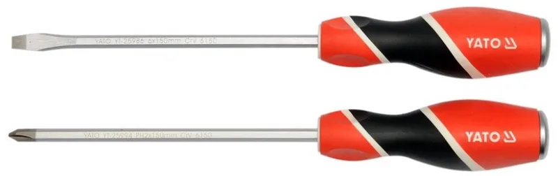 Klop-schroevendraaierset 2 stuks - CrV6150 staal by Yato – product image