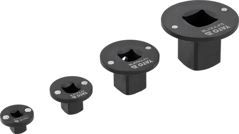 Korte Verloop Adapters (Krachtdoppen) Voor de Slagmoersleutel von Yato, Schwarz – Produktbild