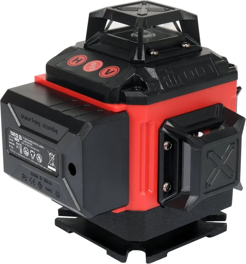 Kreuzlinienlaser Laser a croce 4D a 16 linee, 360° verde fino a 25 m, con piattaforma, (16-Line 4D Kreuzlinienlaser 360° grün bis 25m, mit Stativ) de Yato, Multicolore – image du produit 3 sur 5