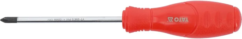 Kruiskopschroevendraaier PH1 x 100mm - Magnetische Punt von Yato, Rot – Produktbild