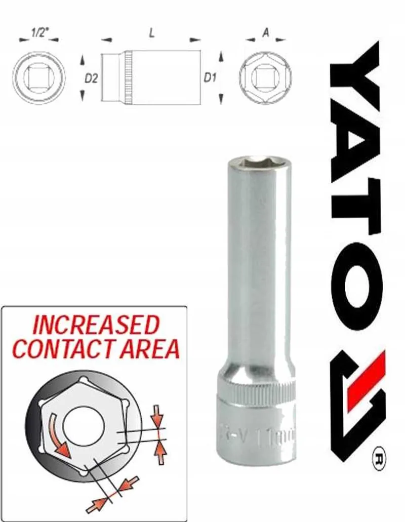 Lange Dopsleutel - 11mm - 1/2 Inch Aandrijving - CrV Staal de Yato – image du produit