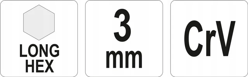 Lange inbussleutel 3 mm - Duurzaam CrV-staal by Yato – product image