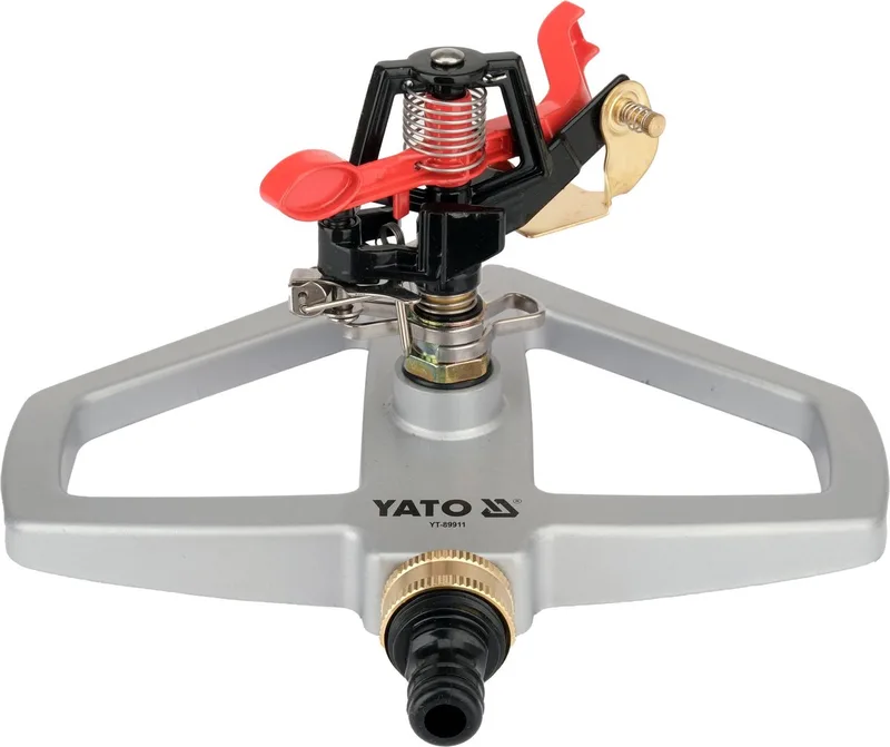 Metalen Sectiesproeier op Voet – Impulssproeier met Groot Bereik – Instelbaar 0-360° – Max. 530 m² – Bereik 26m – Gazon- en Tuinsproeier by Yato – product image