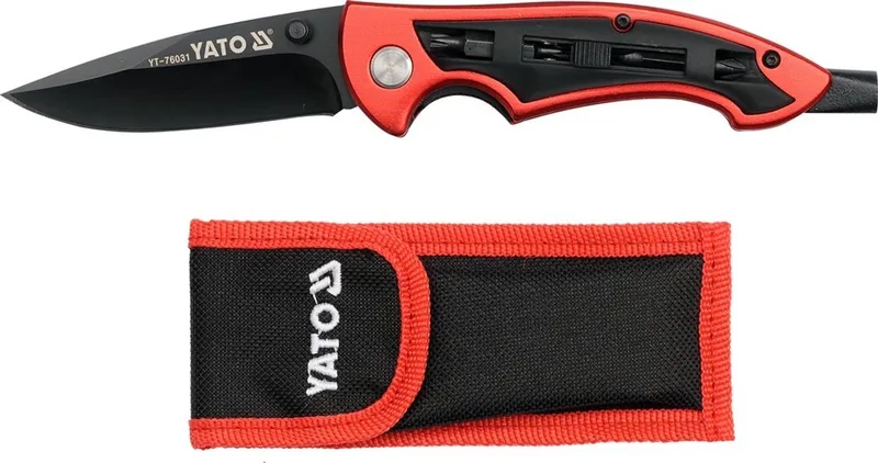 Multifunctioneel Vouwmes - Drop Point - 8 Bits by Yato, Black – product image