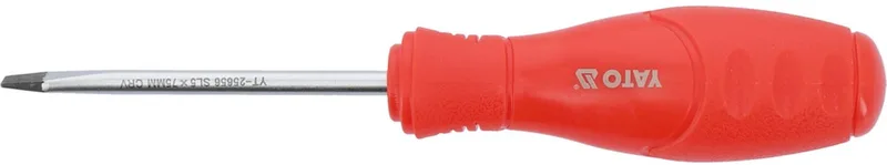 Platte Schroevendraaier 5x75mm CrV 6150 de Yato, Rouge – image du produit