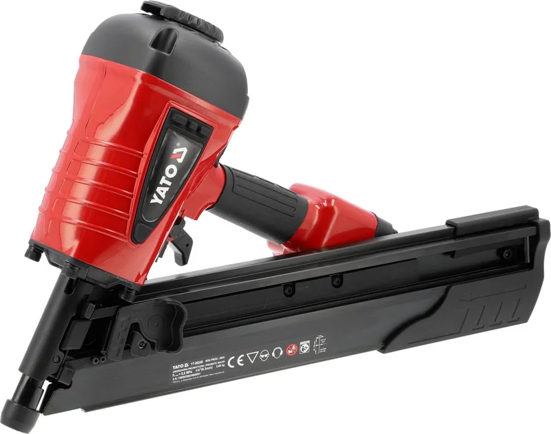 Pneumatische Tacker - 50-100 mm - 34° Hoek - Aluminium Behuizing - Met Diepte-instelling van Yato – productafbeelding