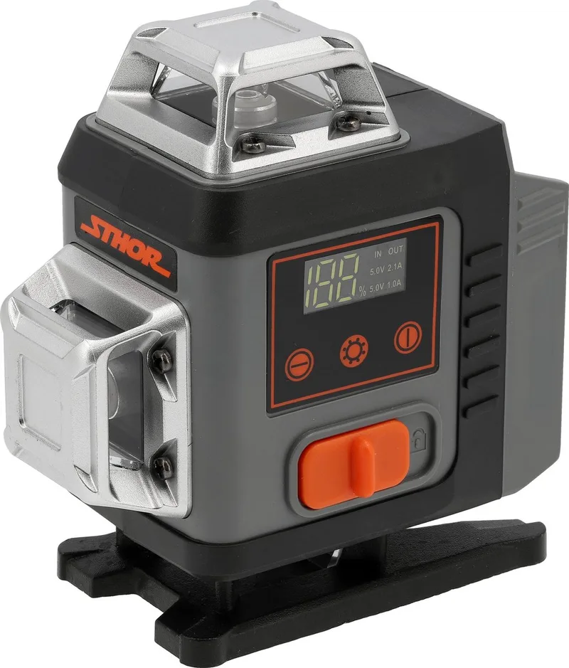 Professionele 4D Kruislijnlaser – 16 Lijnen (4 Vlakken) – Groene Laserstraal – Bereik 25 m – Met 2x Li-Ion Accu, Afstandsbediening, Muurbeugel & Koffer de Yato – image du produit