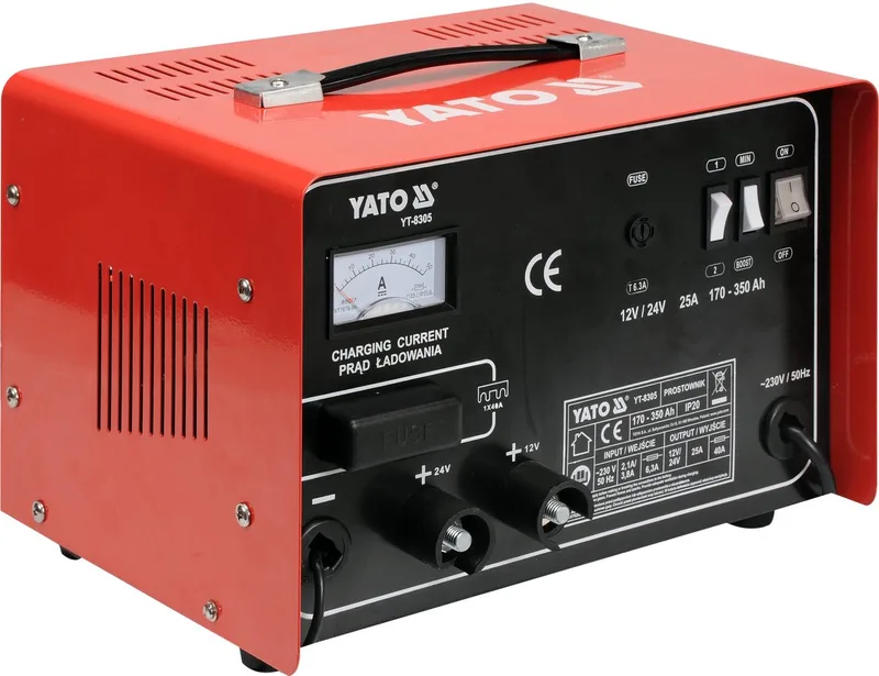 Professionele Acculader met Starthulp (BOOST) – 12V / 24V – Voor Natte / WET-Accu's van 170 Ah tot 350 Ah de Yato – image du produit