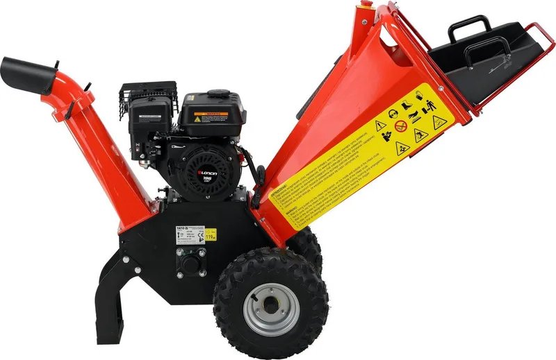 Professionele Benzine Hakselaar 4.8 kW (6.5 PK) – Loncin G200F Engine – Voor Takken tot Ø 100 mm – Met Luchtbanden van Yato – productafbeelding 4 van 5