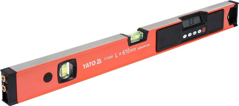 Professionele Digitale Waterpas met Laser - Aluminium - LCD Display - 20 m Bereik - Meetwaarde Geheugen by Yato, Orange – product image