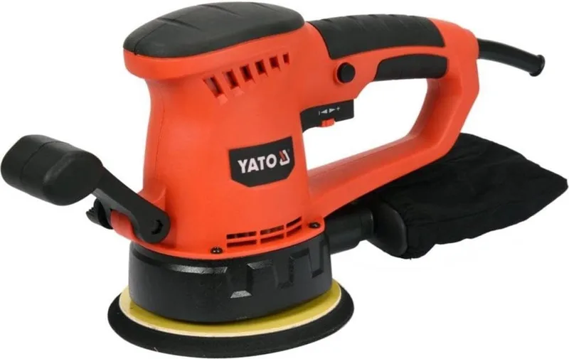 Professionele Excentrische Schuurmachine – 450W – Ø 150 mm – Regelbaar Toerental (4000–13000 tpm) – Met Stofopvangzak & Verstelbare Handgreep – Klittenband Bevestiging de Yato – image du produit