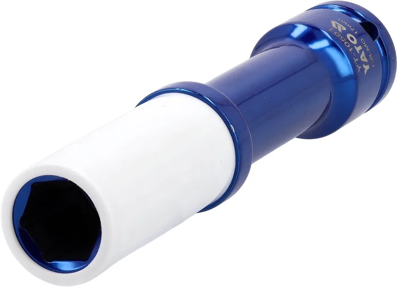 Professionele Lange Krachtdop 17 mm - Extra Lang (150 mm) - 1/2" Aansluiting - Premium 42CrMo Chroom-molybdeenstaal - Wielmoerdop voor Lichtmetalen Velgen by Yato – product image
