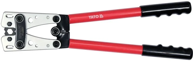 Professionele Mechanische Krimptang 390mm – YT-22857 – Kabelschoentang voor 6 tot 50 mm2 – Hoogwaardig Koolstofstaal Perstang de Yato, Rouge – image du produit
