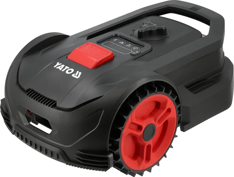 Professionele Robotmaaier – Tot 300 m² – 20V Li-Ion (2 Ah) – Zwevend Maaidek – Regensensor & Diefstalbeveiliging – Inclusief 100 m Begrenzingskabel von Yato – Produktbild