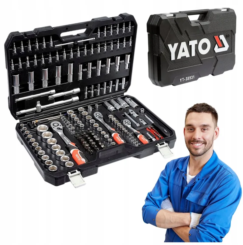Ratel dopsleutelset 173-delig YT-38931 van Yato, Zwart – productafbeelding
