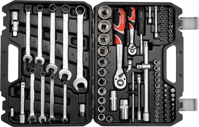 Ratel, Steeksleutel en bits set - 82 Delig - In kofferereedschapsset 82 delig in koffer by Yato, Black – product image