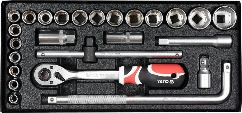 Ratelsleutel set 1/2 en accessoires - 25 stuks van Yato – productafbeelding